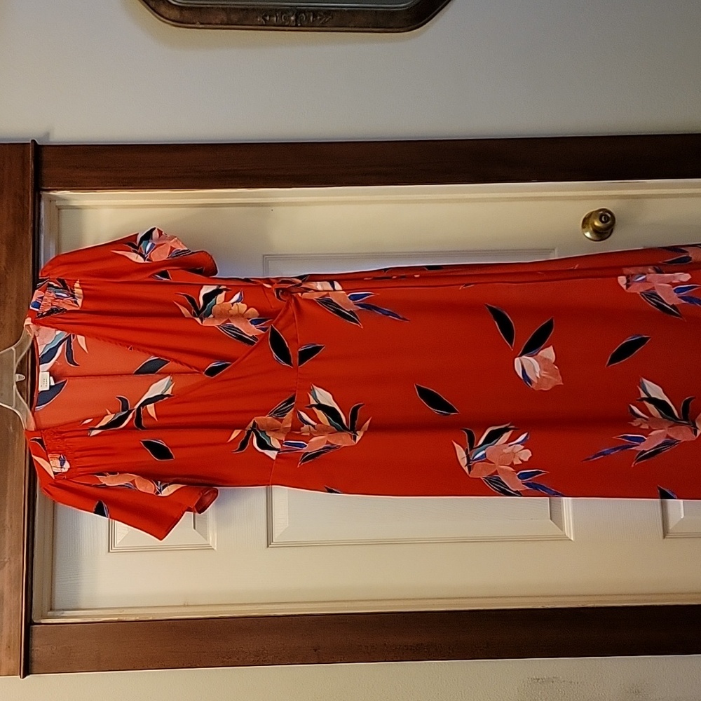 A New Day Orange Tropical Floral Print Maxi Dress XXL
